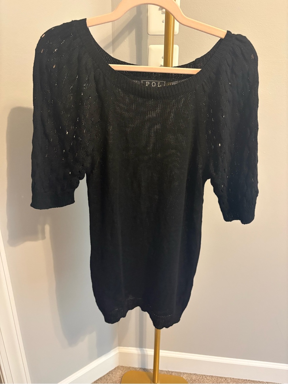 POL Black Lightweight Knit Women's Sweater